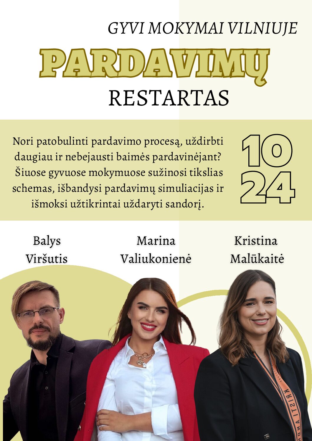 Pardavimų įgūdžių stiprinimo mokymai – GYVAI